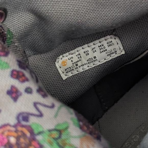 Pink Timberland Boots with Canvas top - Picture 3 of 5